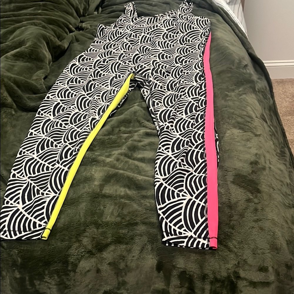 Stylish Puma one piece Patterned Bottoms - Black and White with a pop of color!
